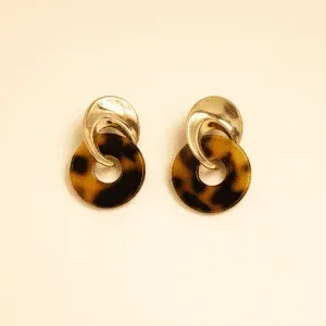 Indyjskie etniczne kolczyki online Pearl żywiczne brąz złote-2