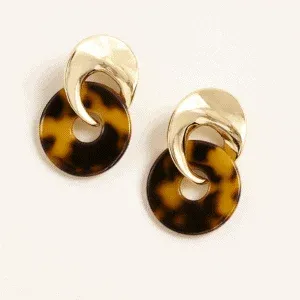 Indyjskie etniczne kolczyki online Pearl żywiczne brąz złote