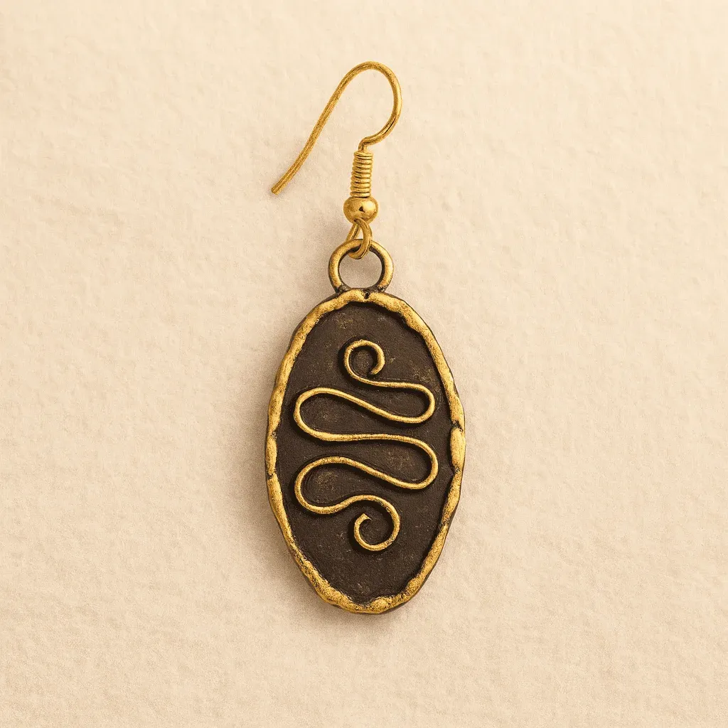 Kolczyki Indyjskie z Mosiądzu Oval Kolczyki Indyjskie z Mosiądzu Oval - Obraz 2