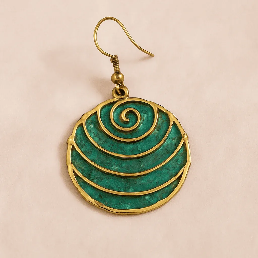 Kolczyki Indyjskie z Mosiądzu Kolczyki Indyjskie z Mosiądzu - Obraz 2