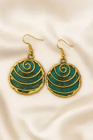 Kolczyki Indyjskie z Mosiądzu w etnicznym stylu handmade