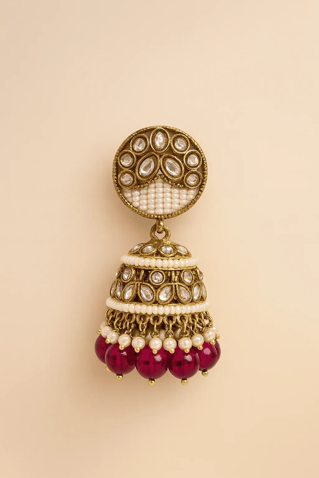 Tradycyjne kolczyki Indyjskie Swari Purple Tradycyjne kolczyki Indyjskie Swari Purple - Obraz 2