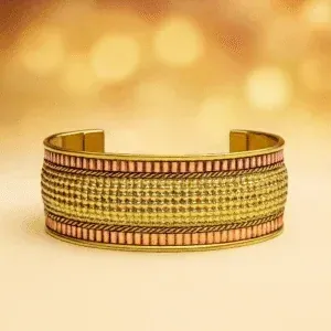 Bransoleta Mosiężna Royal Indie – ręcznie wykonana w Indiach, indyjska orientalna biżuteria etniczna