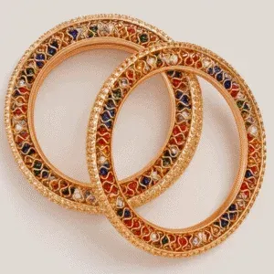 Bransoletki Indyjskie Royal Colors – zestaw 2 szt., ręcznie wykonane w Indiach, kolorowa biżuteria etniczna