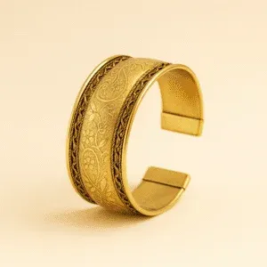 Etniczna Bransoletka Paisley ręcznie wykonana z mosiądzu Indie