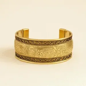 Etniczna Bransoletka Paisley ręcznie wykonana z mosiądzu Indie
