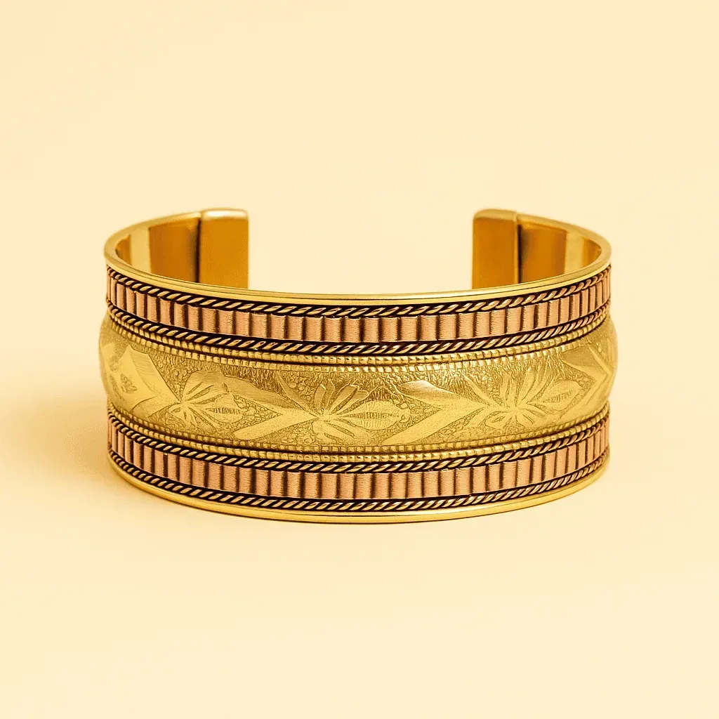 Etniczna Bransoletka Tribal Copper Indyjska etniczna bransoletka Tribal Copper – mosiądz i miedź, handmade Indie
