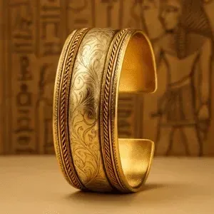 Bransoleta Mosiężna Orientalna Klasyczna – ręcznie wykonana w Indiach, indyjska biżuteria etniczna