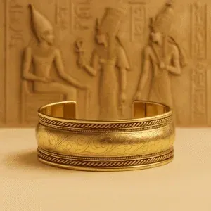 Bransoleta Mosiężna Orientalna Klasyczna – ręcznie wykonana w Indiach, indyjska biżuteria etniczna