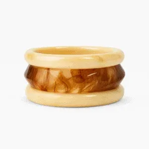 Kup indyjska biżuteria online – zestaw 3 bransoletek żywicznych Ambar w bursztynowych odcieniach