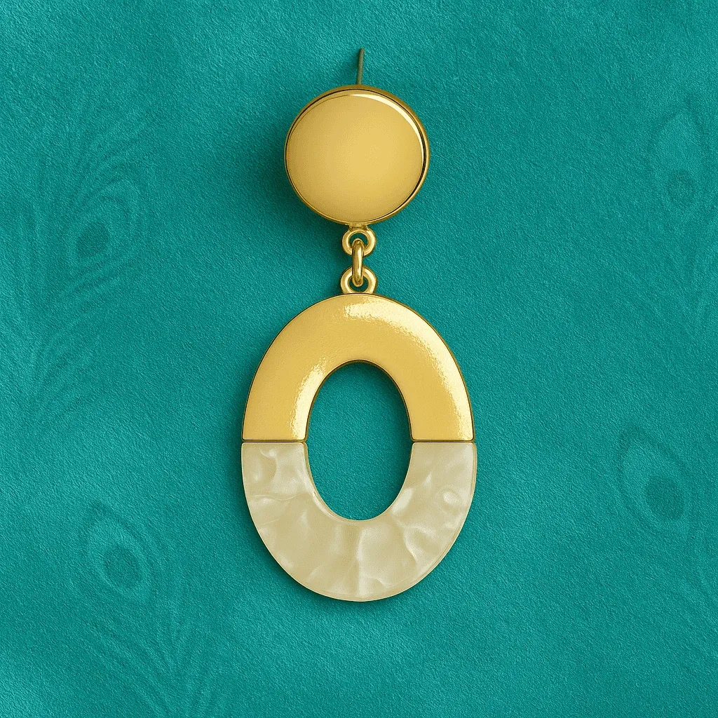 Kolczyki Żywiczne Oval Beige Kolczyki Żywiczne Oval Beige - Obraz 6