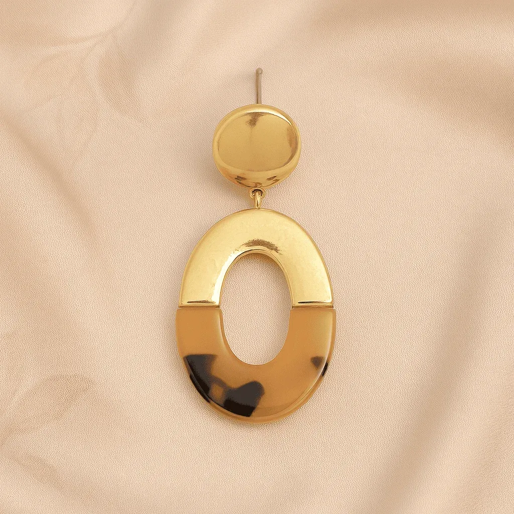 Kolczyki Żywiczne Oval Beige Kolczyki Żywiczne Oval Beige - Obraz 2