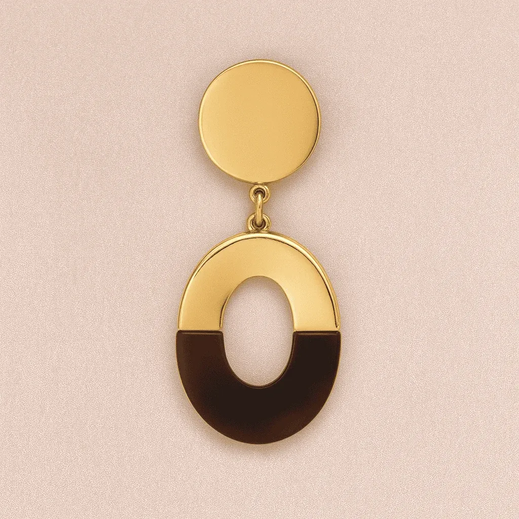 Kolczyki Żywiczne Oval Brown Kolczyki Żywiczne Oval Brown - Obraz 2