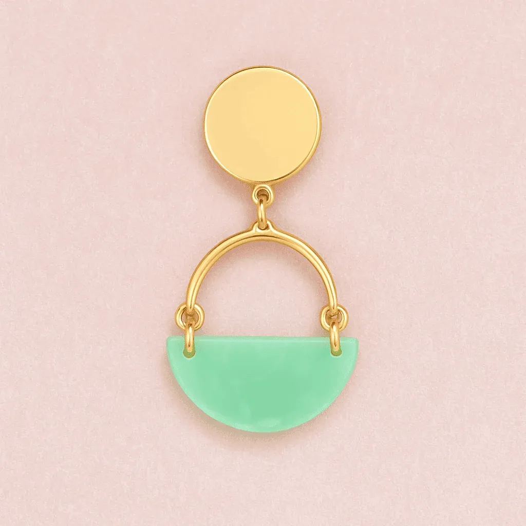 Kolczyki Żywiczne Green Kolczyki Żywiczne Green - Obraz 2